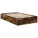 vidaXL Rám postele Dymová dub 120 x 190 cm Inžinierske drevo – Obrázok 6