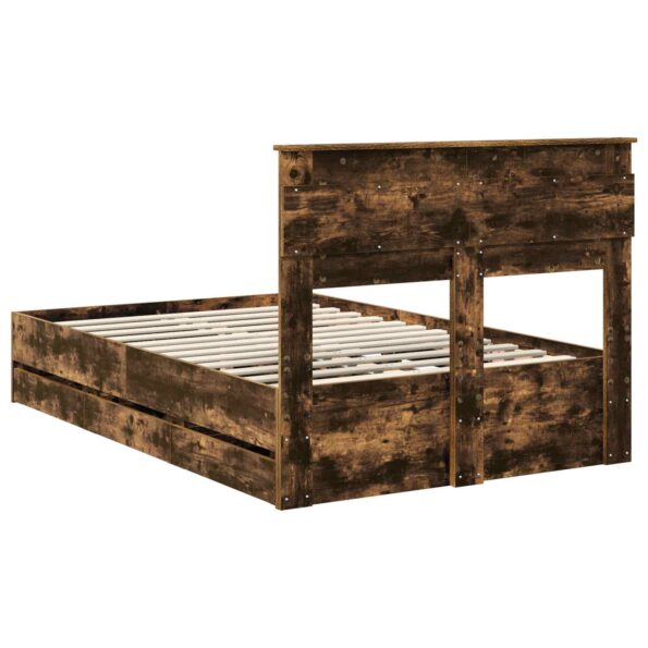 vidaXL Rám postele Dymová dub 120 x 200 cm Inžinierske drevo – Obrázok 10