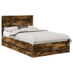 vidaXL Rám postele Dymová dub 120 x 200 cm Inžinierske drevo – Obrázok 2