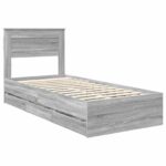 vidaXL Rám postele Sivý Sonoma 100 x 200 cm Inžinierske drevo – Obrázok 4