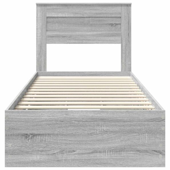 vidaXL Rám postele Sivý Sonoma 100 x 200 cm Inžinierske drevo – Obrázok 8