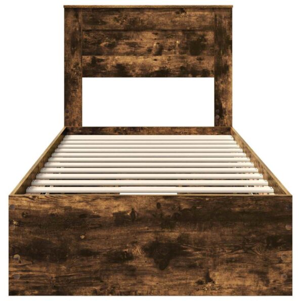 vidaXL Rám postele Dymová dub 90 x 200 cm Inžinierske drevo – Obrázok 8
