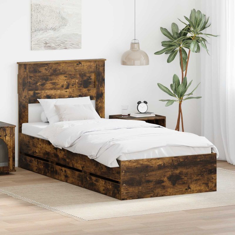 3409886_1.jpg vidaXL Rám postele Dymová dub 75 x 190 cm Inžinierske drevo – Obrázok 1