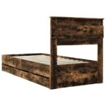 vidaXL Rám postele Dymová dub 75 x 190 cm Inžinierske drevo – Obrázok 10