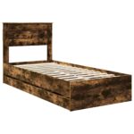 vidaXL Rám postele Dymová dub 75 x 190 cm Inžinierske drevo – Obrázok 4