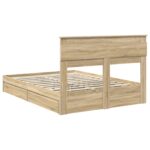 vidaXL Úložná posteľ Sonoma dub 160 x 200 cm Kompozitné drevo – Obrázok 10