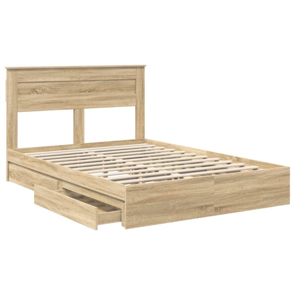 vidaXL Úložná posteľ Sonoma dub 160 x 200 cm Kompozitné drevo – Obrázok 5