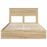 vidaXL Úložná posteľ Sonoma dub 160 x 200 cm Kompozitné drevo – Obrázok 8