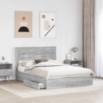 vidaXL Úložná posteľ Sivý Sonoma 160 x 200 cm Kompozitné drevo – Obrázok 3