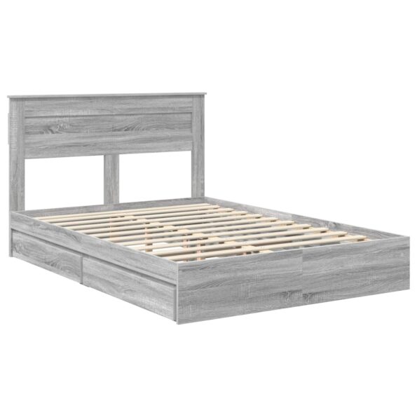 vidaXL Úložná posteľ Sivý Sonoma 160 x 200 cm Kompozitné drevo – Obrázok 4