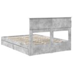 vidaXL Úložná posteľ Betónová šedá 150 x 200 cm Kompozitné drevo – Obrázok 10
