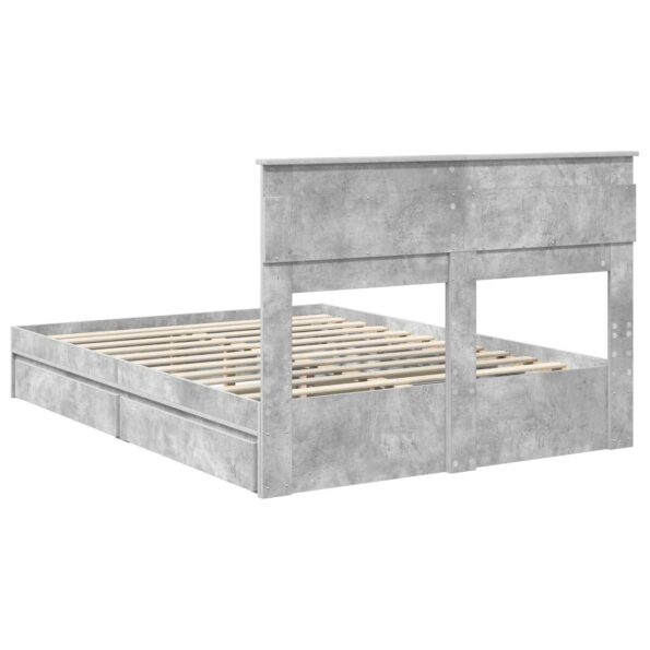 vidaXL Úložná posteľ Betónová šedá 150 x 200 cm Kompozitné drevo – Obrázok 10