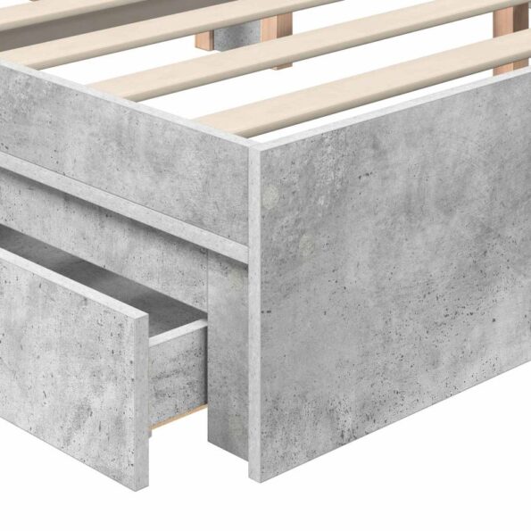 vidaXL Úložná posteľ Betónová šedá 150 x 200 cm Kompozitné drevo – Obrázok 11