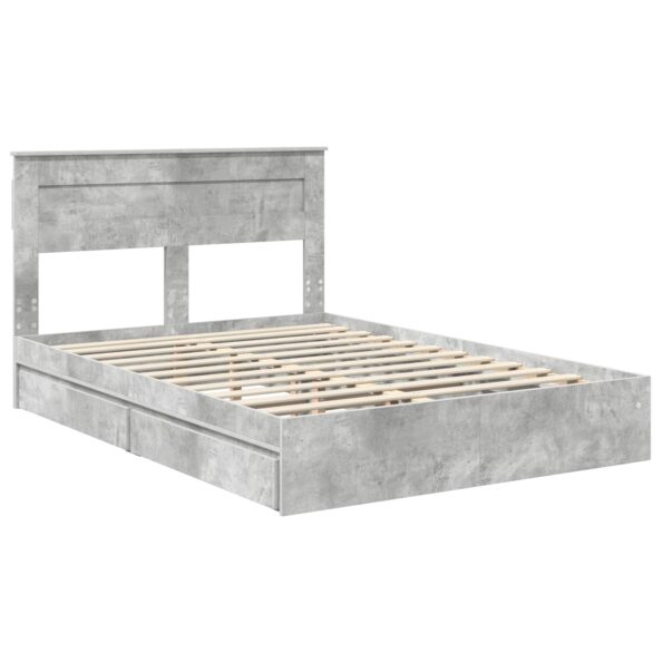 vidaXL Úložná posteľ Betónová šedá 150 x 200 cm Kompozitné drevo – Obrázok 4