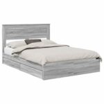 vidaXL Úložná posteľ Sivý Sonoma 150 x 200 cm Kompozitné drevo – Obrázok 2
