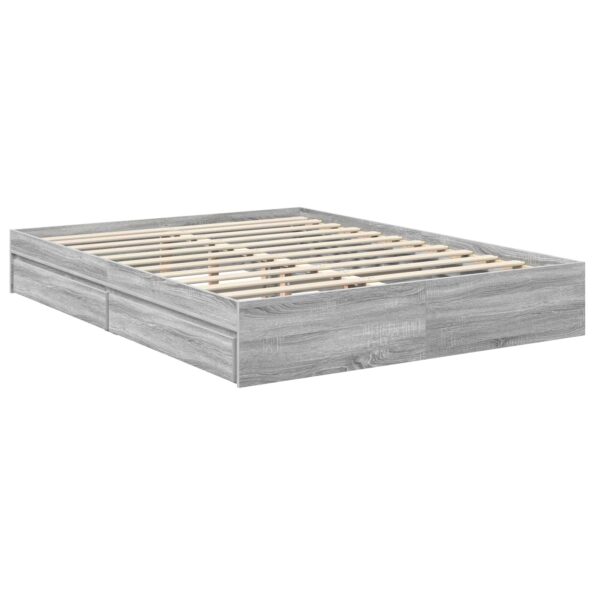 vidaXL Úložná posteľ Sivý Sonoma 150 x 200 cm Kompozitné drevo – Obrázok 6
