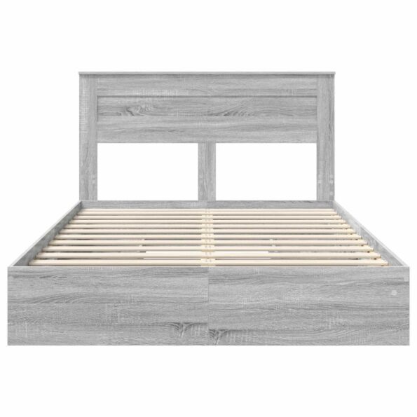 vidaXL Úložná posteľ Sivý Sonoma 150 x 200 cm Kompozitné drevo – Obrázok 8