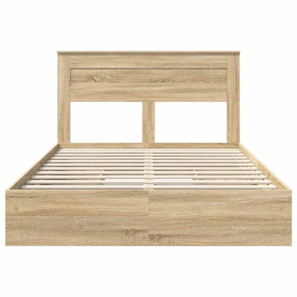 vidaXL Úložná posteľ Sonoma dub 140 x 190 cm Kompozitné drevo – Obrázok 8