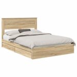 vidaXL Úložná posteľ Sonoma dub 140 x 200 cm Kompozitné drevo – Obrázok 2