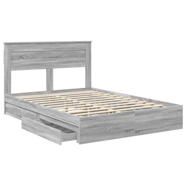 vidaXL Úložná posteľ Sivý Sonoma 140 x 200 cm Kompozitné drevo – Obrázok 5