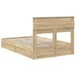 vidaXL Úložná posteľ Sonoma dub 135 x 190 cm Kompozitné drevo – Obrázok 10
