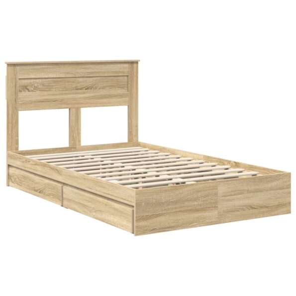 vidaXL Úložná posteľ Sonoma dub 135 x 190 cm Kompozitné drevo – Obrázok 4