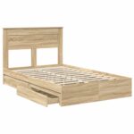vidaXL Úložná posteľ Sonoma dub 135 x 190 cm Kompozitné drevo – Obrázok 5