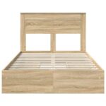 vidaXL Úložná posteľ Sonoma dub 135 x 190 cm Kompozitné drevo – Obrázok 8
