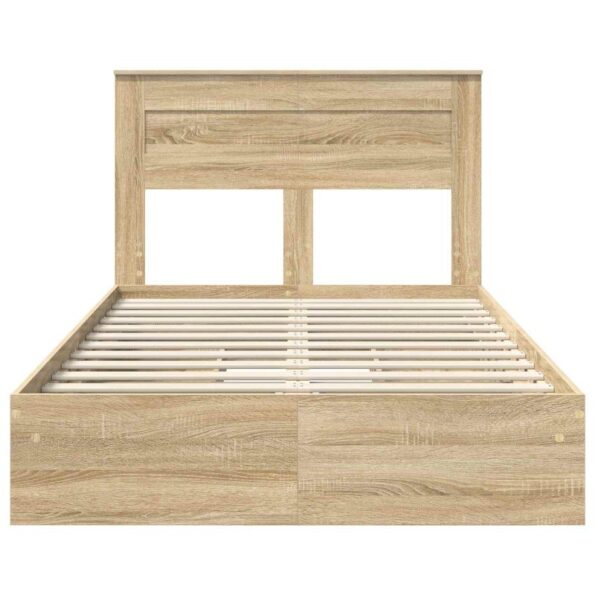 vidaXL Úložná posteľ Sonoma dub 135 x 190 cm Kompozitné drevo – Obrázok 8