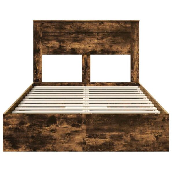 vidaXL Úložná posteľ Dymová dub 135 x 190 cm Kompozitné drevo – Obrázok 8