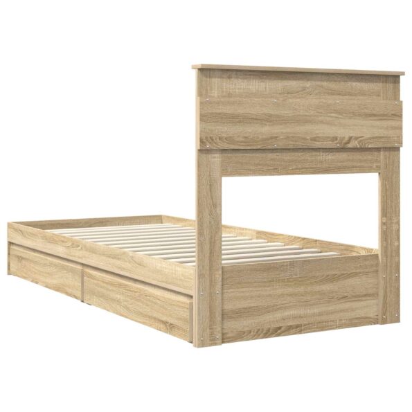 vidaXL Úložná posteľ Sonoma dub 100 x 200 cm Kompozitné drevo – Obrázok 10