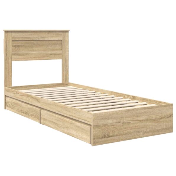 vidaXL Úložná posteľ Sonoma dub 100 x 200 cm Kompozitné drevo – Obrázok 4