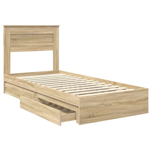 vidaXL Úložná posteľ Sonoma dub 100 x 200 cm Kompozitné drevo – Obrázok 5