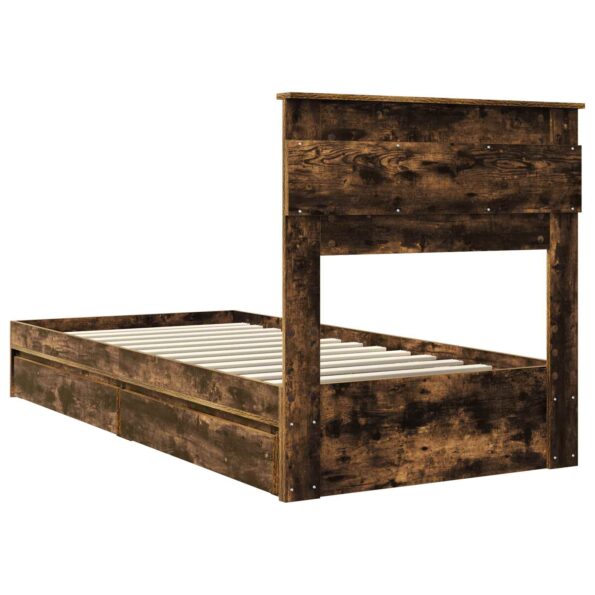 vidaXL Rám postele Dymová dub 100 x 200 cm Kompozitné drevo – Obrázok 10