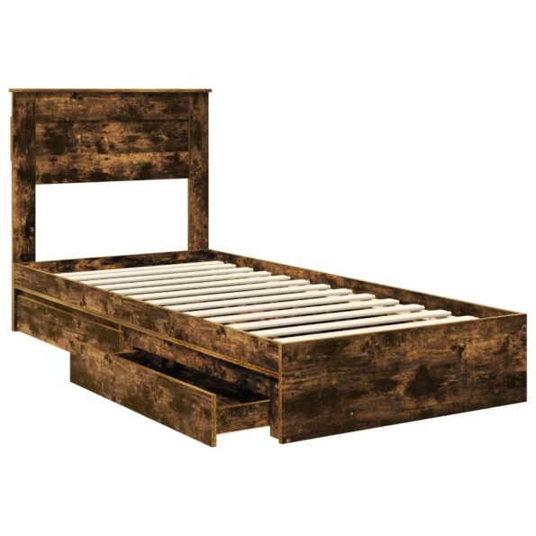 vidaXL Rám postele Dymová dub 100 x 200 cm Kompozitné drevo – Obrázok 5