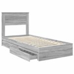 vidaXL Úložná posteľ Sivý Sonoma 100 x 200 cm Kompozitné drevo – Obrázok 5