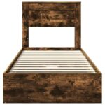 vidaXL Úložná posteľ Dymová dub 90 x 200 cm Kompozitné drevo – Obrázok 8
