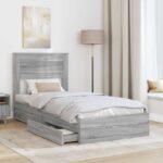 vidaXL Úložná posteľ Sivý Sonoma 90 x 200 cm Kompozitné drevo – Obrázok 3