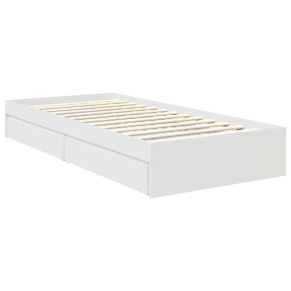 vidaXL Rám postele so zásuvkou Biela 75 x 190 cm Kompozitné drevo – Obrázok 6