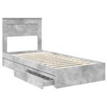 vidaXL Úložná posteľ Betónová šedá 75 x 190 cm Kompozitné drevo – Obrázok 5