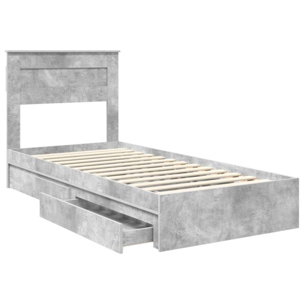 vidaXL Úložná posteľ Betónová šedá 75 x 190 cm Kompozitné drevo – Obrázok 5