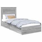 vidaXL Úložná posteľ Sivý Sonoma 75 x 190 cm Kompozitné drevo – Obrázok 2