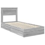 vidaXL Úložná posteľ Sivý Sonoma 75 x 190 cm Kompozitné drevo – Obrázok 4