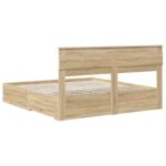 vidaXL Rám postele Sonoma dub 200 x 200 cm Kompozitné drevo – Obrázok 10
