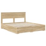 vidaXL Rám postele Sonoma dub 200 x 200 cm Kompozitné drevo – Obrázok 4