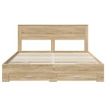vidaXL Rám postele Sonoma dub 200 x 200 cm Kompozitné drevo – Obrázok 8