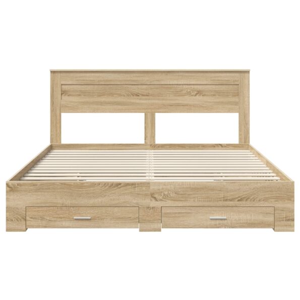 vidaXL Rám postele Sonoma dub 200 x 200 cm Kompozitné drevo – Obrázok 8