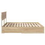 vidaXL Rám postele Sonoma dub 200 x 200 cm Kompozitné drevo – Obrázok 9
