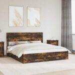 vidaXL Rám postele so zásuvkou s čelnou doskou Kompozitné drevo