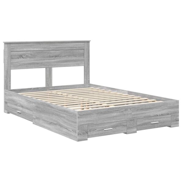 vidaXL Rám postele Sivý Sonoma 160 x 200 cm Kompozitné drevo – Obrázok 4